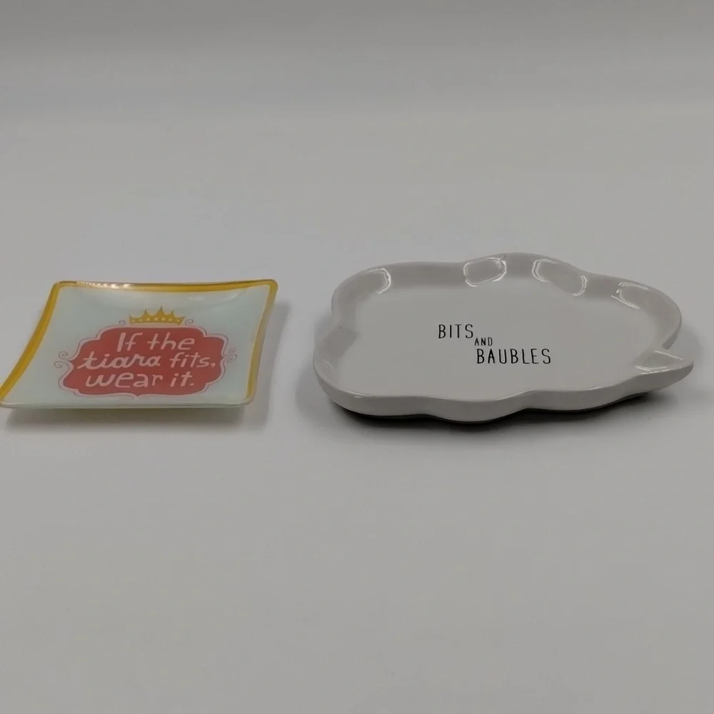 Set of 2 trinket ring/jewelry dishes Hallmark bits and baubles Tiara